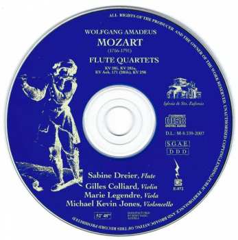 CD Wolfgang Amadeus Mozart: Quartets For Flute, Violin, Viola And Violoncello