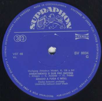 LP Wolfgang Amadeus Mozart: Skladby Pro Smyčce