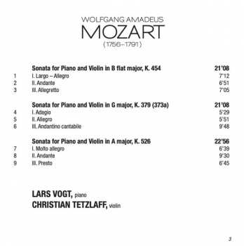 CD Wolfgang Amadeus Mozart: Sonatas For Piano And Violin