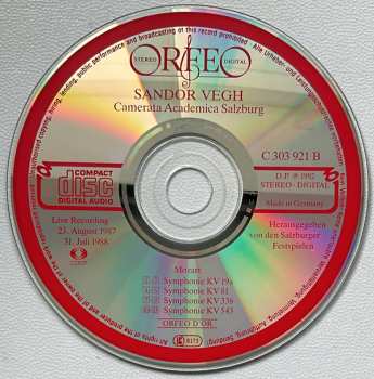 CD Wolfgang Amadeus Mozart: Symphonien KV 19a • 81 • 338 • 543