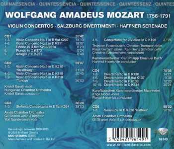 5CD/Set di cofanetti Wolfgang Amadeus Mozart: Violin Concertos, Salzburg Divertimenti, Haffner Serenade
