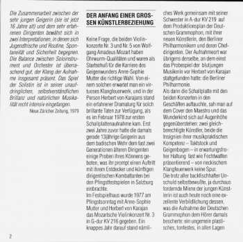 CD Berliner Philharmoniker: Violinkonzerte • Violin Concertos • No. 3 KV 216 & No. 5 KV 219