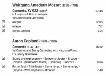 CD Wolfgang Amadeus Mozart: Works For Clarinet And Orchestra