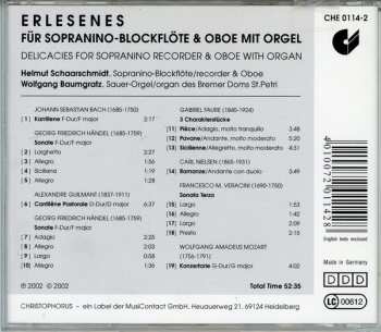 CD Wolfgang Baumgratz: Delicacies For Sopranino Recorder, Oboe And Organ = Erlesenes Für Sopranino-Blockflöte & Oboe Mit Orgel
