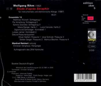 CD Wolfgang Rihm: Etude D'Après Séraphin