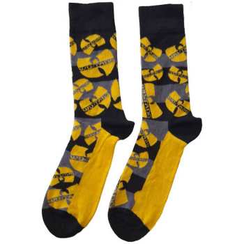 Merce Wu-Tang Clan: Wu-tang Clan Unisex Ankle Socks: Logos Yellow (black) (uk Size 4 - 7) 36 - 42