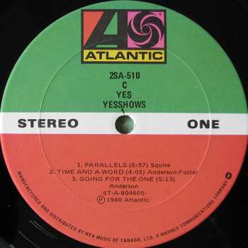 2LP Yes: Yesshows