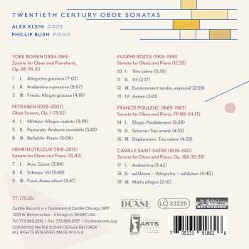 CD Camille Saint-Saëns: Twentieth Century Oboe Sonatas