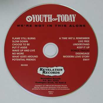 CD Youth Of Today: We're Not In This Alone