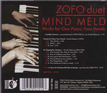 CD ZOFO Duet: Mind Meld: Works For One Piano, Four Hands