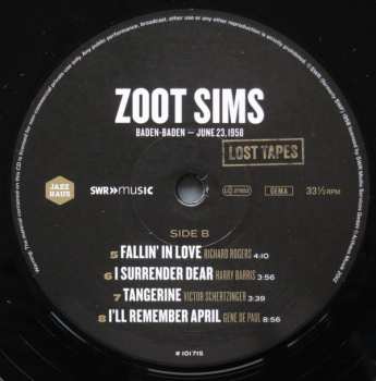 LP Zoot Sims: Baden-Baden – June 23, 1958